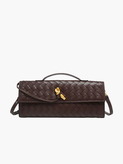 Arviel | Luxury Woven Handbag with Gold Closure