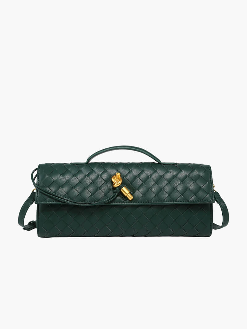 Arviel | Luxury Woven Handbag with Gold Closure