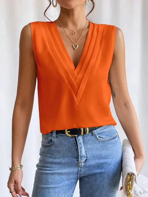 Samantha Blouse | Elegant Sleeveless Blouse