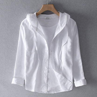 Breathable linen shirt for ladies