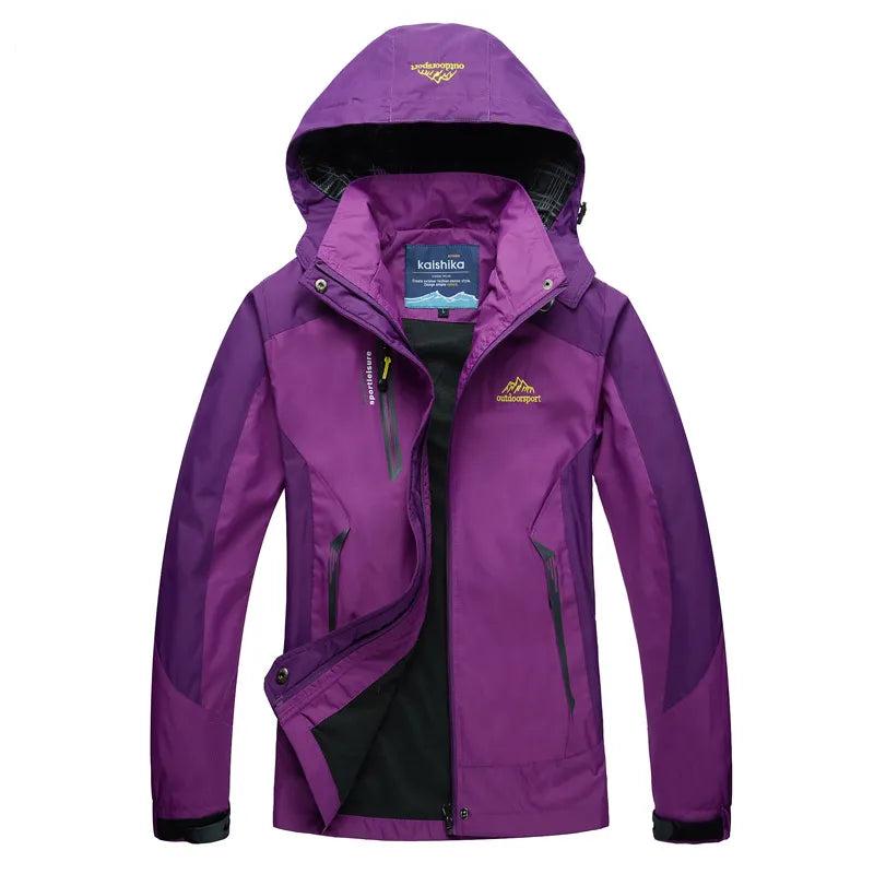 Warm 3-in-1 waterproof rain jacket with hood for women | Ideal for fall/winter