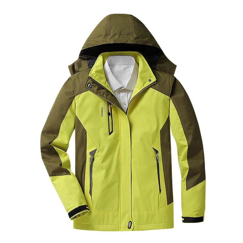 Warm 3-in-1 waterproof rain jacket with hood for women | Ideal for fall/winter