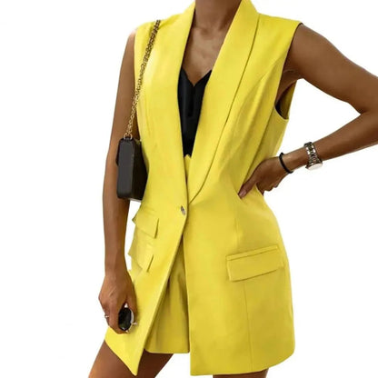 Blazer Vest - Trude - Sleeveless, Single Button Closure, Versatile Colors - Perfect for Spring and Fall