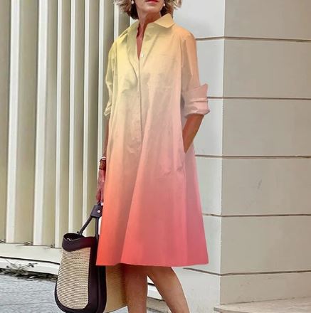 Lillian - Gradient shirt dress for women