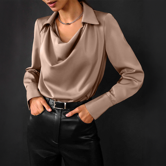 Taura Blouse | Long Sleeve Satin Blouse