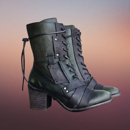 Emma - wild retro motorcycle boots with thick sole