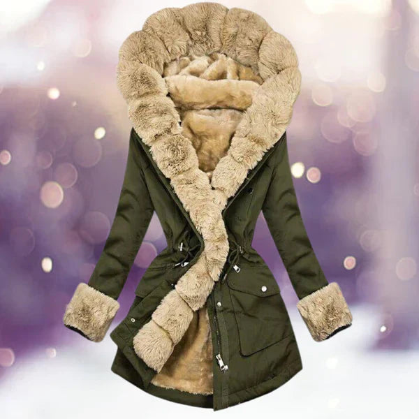 Warm fashion jacket with cozy plush lining