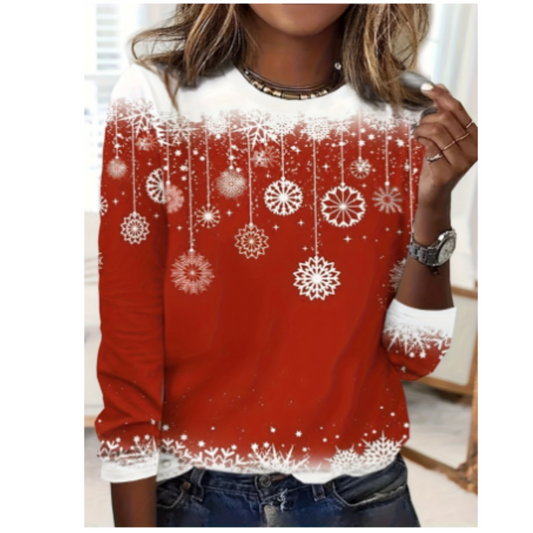 Phinese | Ladies Christmas Print Sweater | Long Sleeves