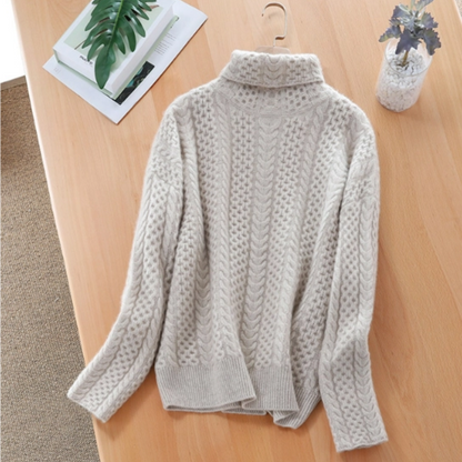 Winter Knitted Sweater with turtleneck for ladies