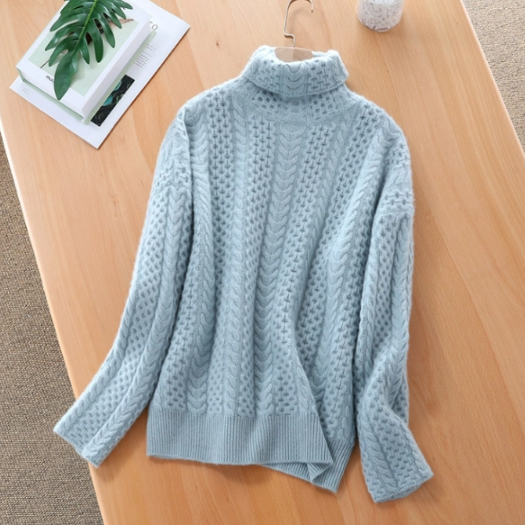 Winter Knitted Sweater with turtleneck for ladies