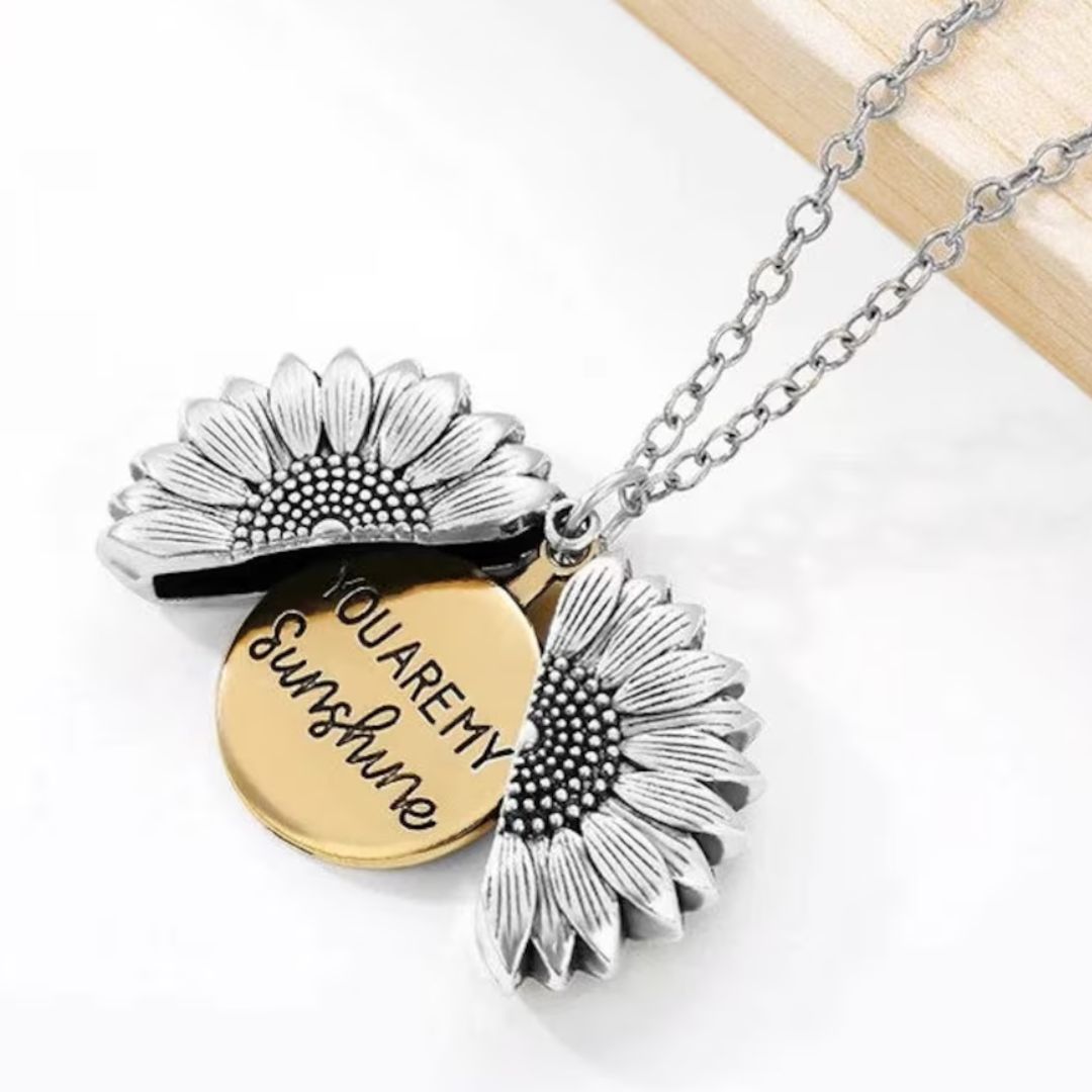 Sunflower medallion necklace