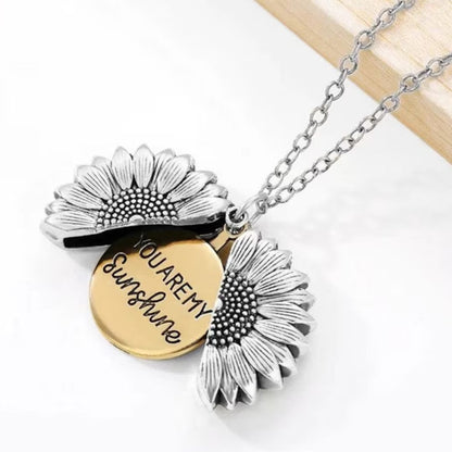 Sunflower medallion necklace