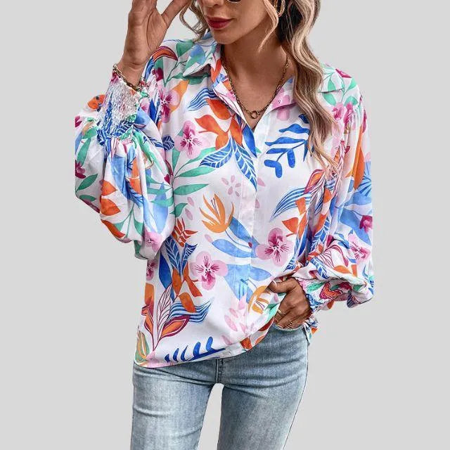 Cheerful Ladies Blouse with Print