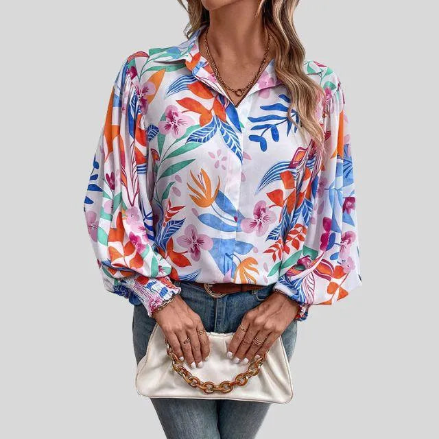 Cheerful Ladies Blouse with Print