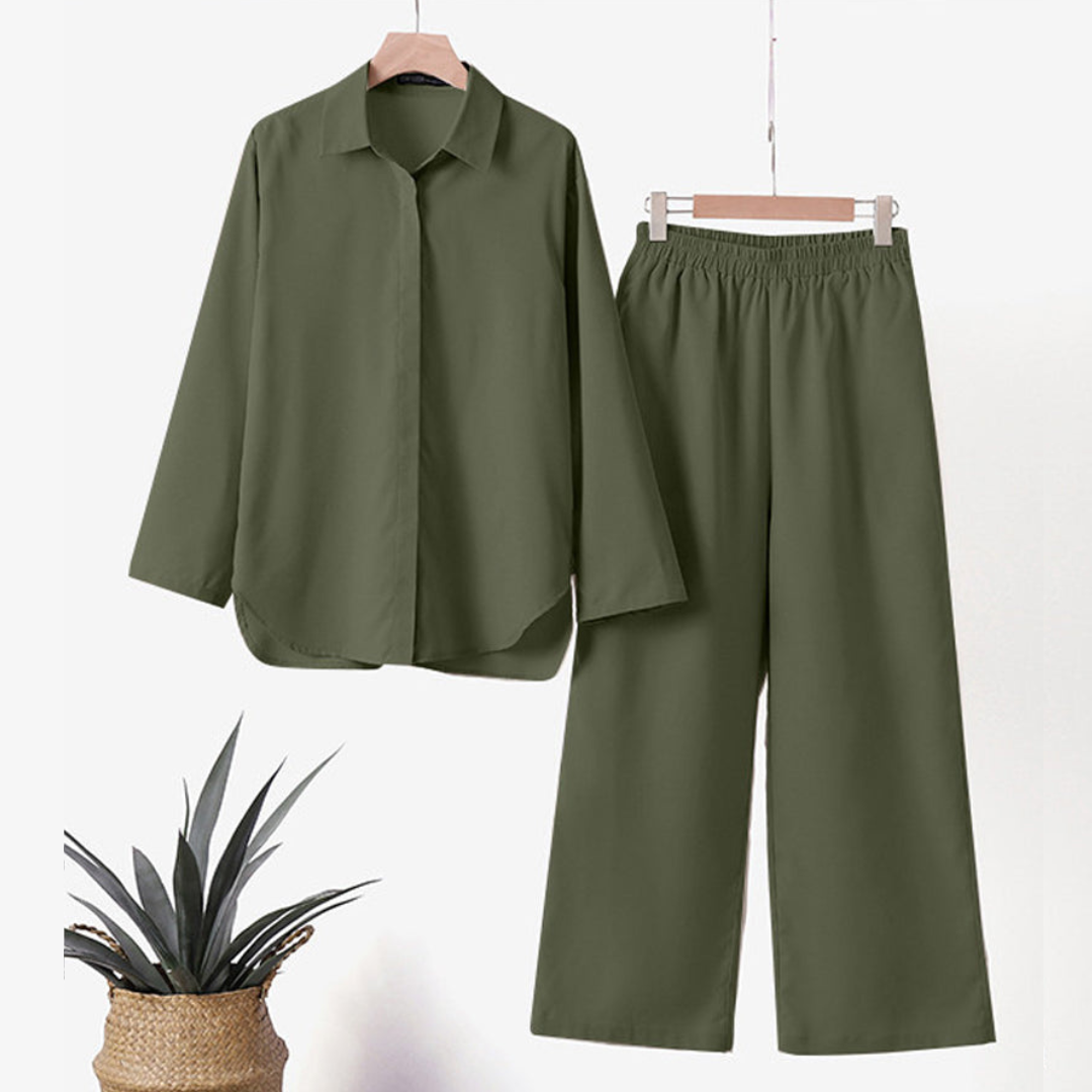 Cotton and linen shirt and trousers - Felicia