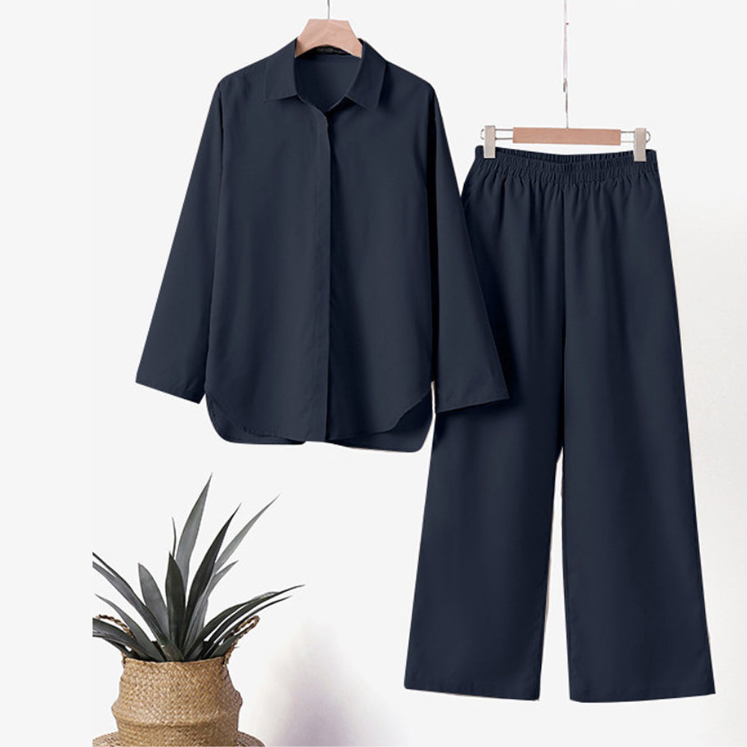 Cotton and linen shirt and trousers - Felicia