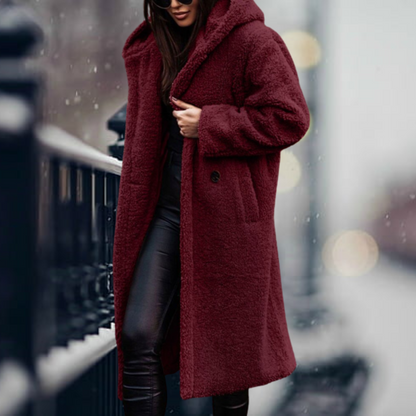 Cozy and elegant faux fur hooded jacket - Irma