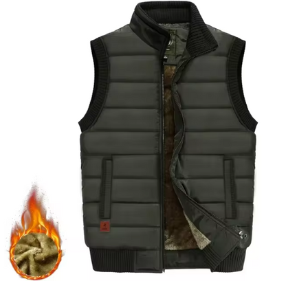 Warm outdoor vest with lining for men