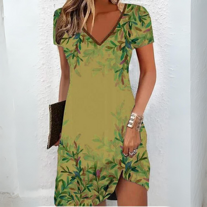 Vanda - Leaf print Women's Dress