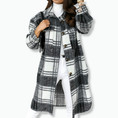 Aicha Coat | Women's Plaid Trench Coat