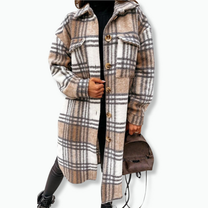 Aicha Coat | Women's Plaid Trench Coat