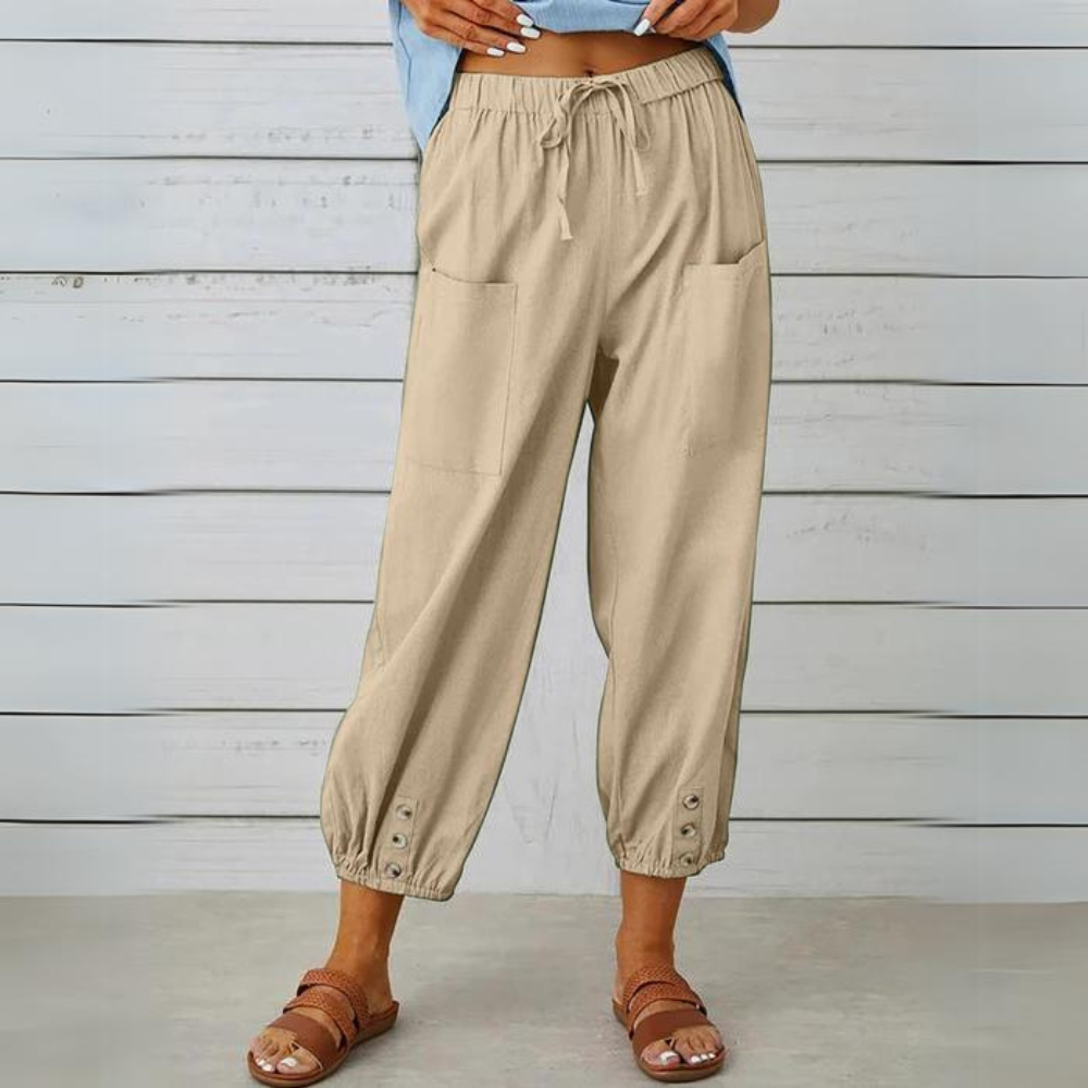 Vivian - Elegant Cotton Linen Women's Trousers