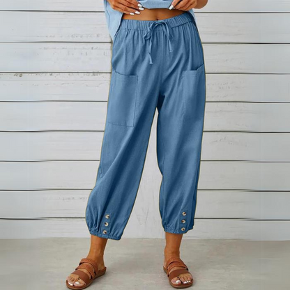 Vivian - Elegant Cotton Linen Women's Trousers