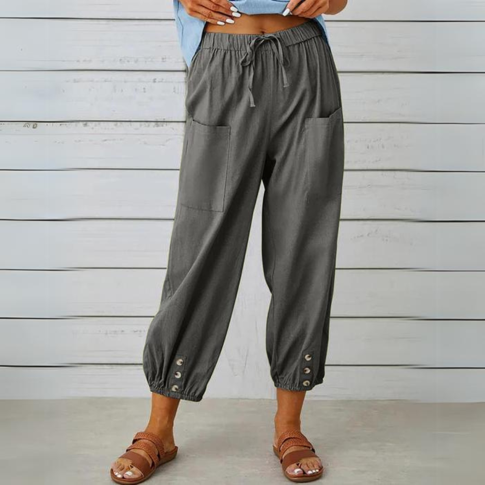 Vivian - Elegant Cotton Linen Women's Trousers