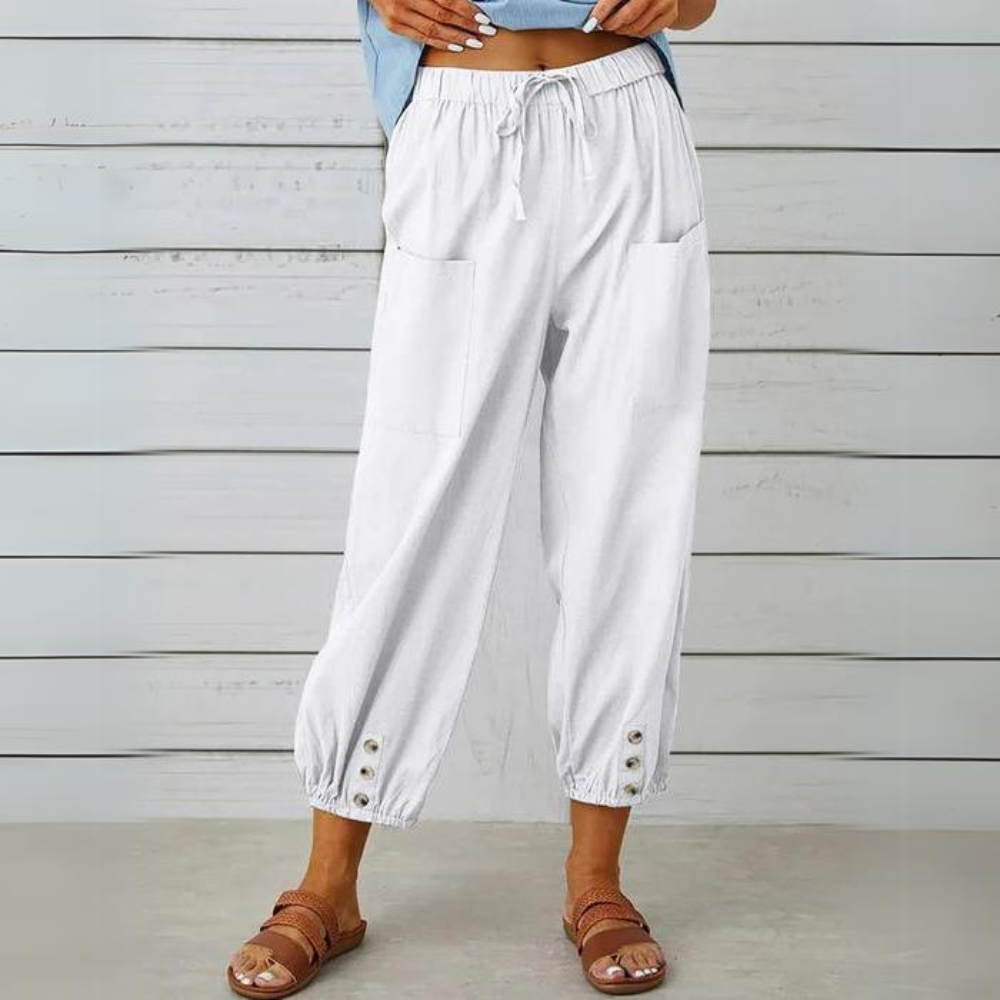 Vivian - Elegant Cotton Linen Women's Trousers