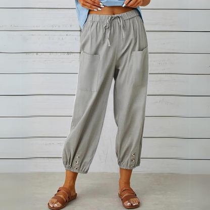 Vivian - Elegant Cotton Linen Women's Trousers