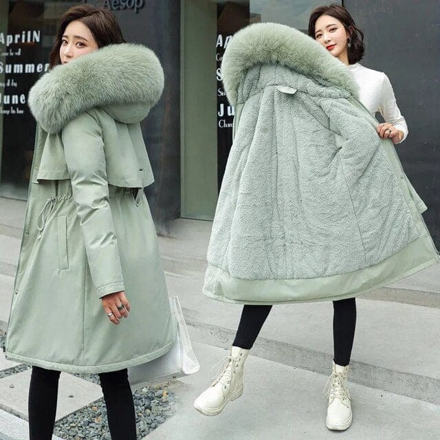 Long coat with hood for women