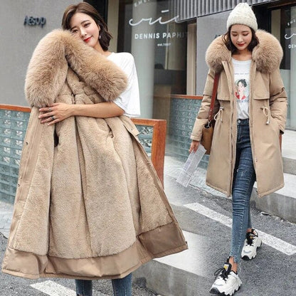 Long coat with hood for women