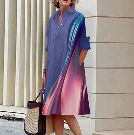 Lillian - Gradient shirt dress for women