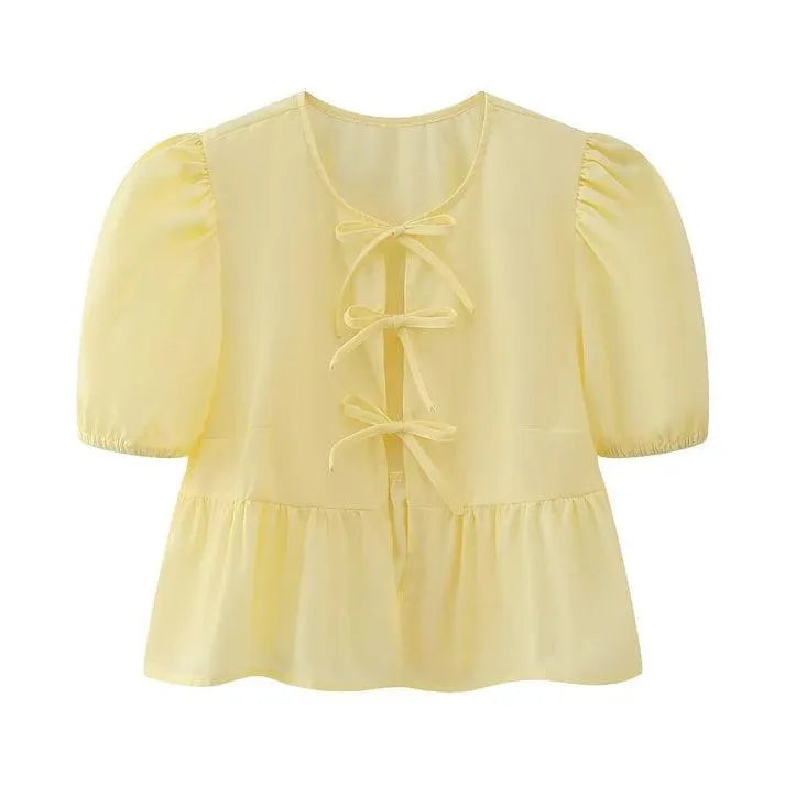 Summer Blouse Top - Airy & Elegant - Delicate Button Closure, Breathable Cotton - Perfect for Warm Days