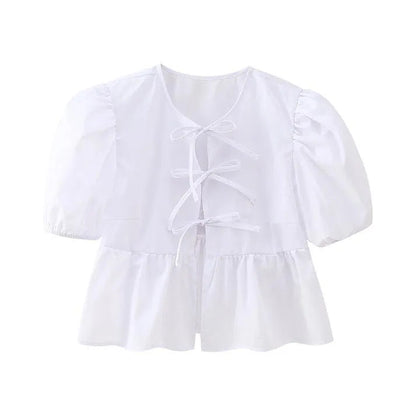 Summer Blouse Top - Airy & Elegant - Delicate Button Closure, Breathable Cotton - Perfect for Warm Days