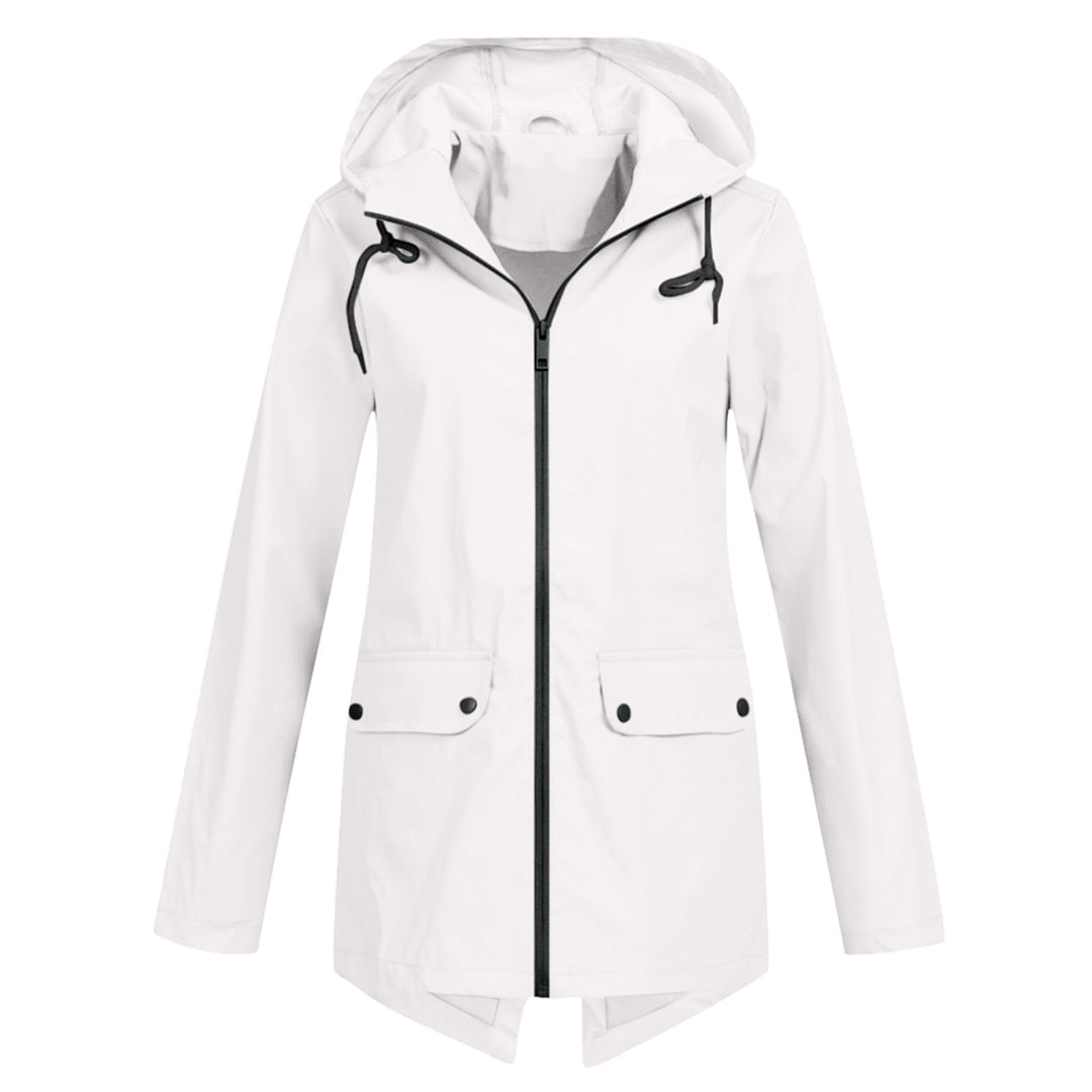 Warm raincoat with hood for women