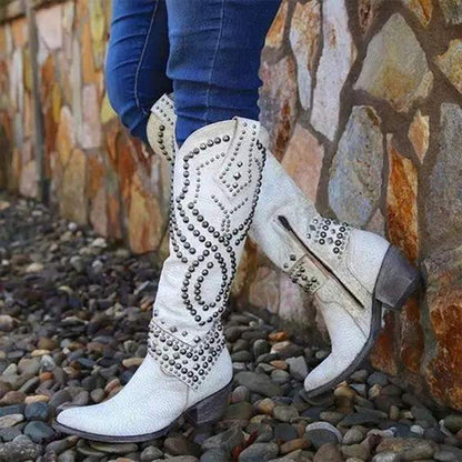 Lifaa - Cozy Cowboy Boots for Women