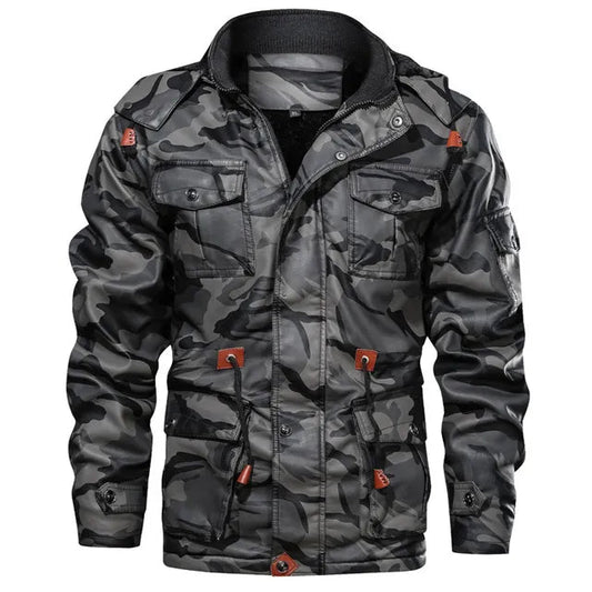 Warm army winter jacket with fur lining for men | Perfect for outdoor activities