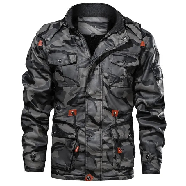 Elegant camouflage winter jacket with multiple pockets for men | Ideal for fall/winter