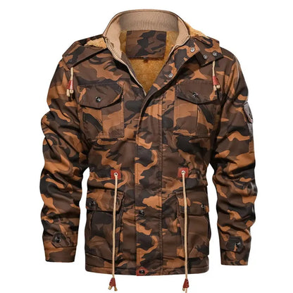 Elegant camouflage winter jacket with multiple pockets for men | Ideal for fall/winter