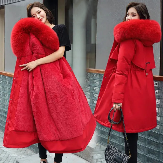 Virgin wool coat with fur collar - Barbara