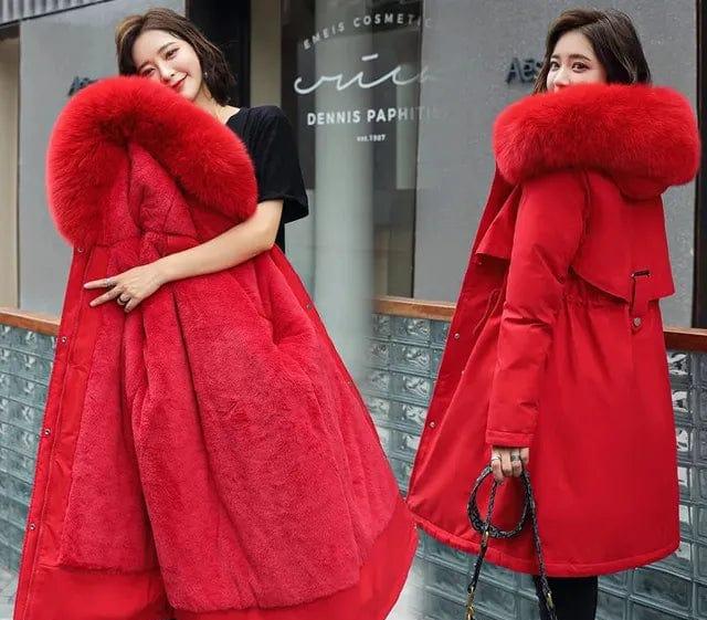 Long coat with hood for women