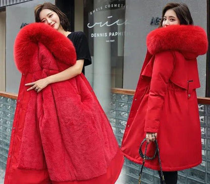 Long coat with hood for women