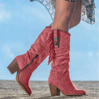 Monique - High-cut cowgirl western boots