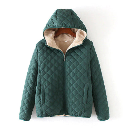 Lined coat with hood for women