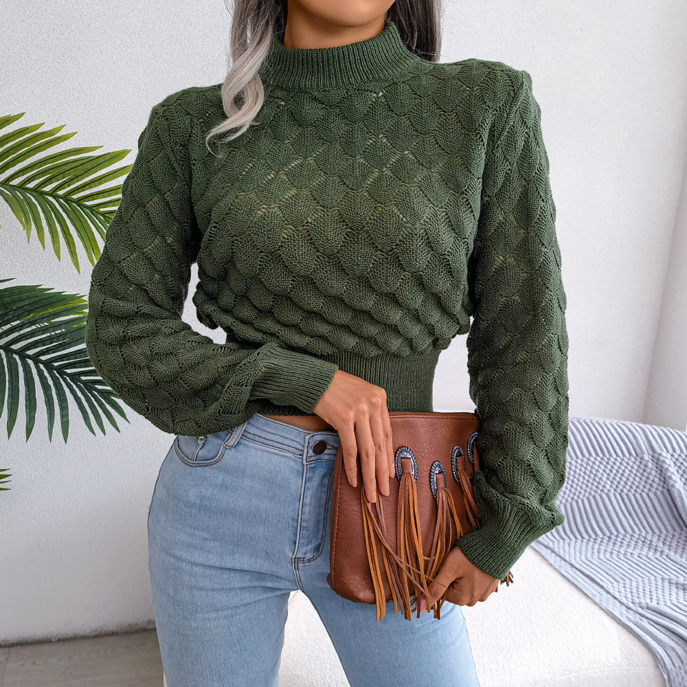 Knitted Ladies top with turtleneck