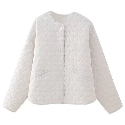 - Quilted jacket with heart pattern