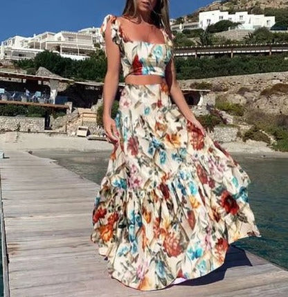 Kiara - Sexy two-piece summer dress with boho print