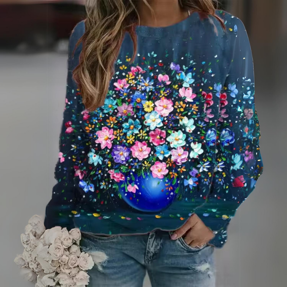 Zephyrine - Casual Floral Long Sleeve