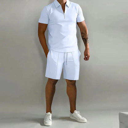 Lorenzo Two-piece set | Luxury polo and shorts summer set for men